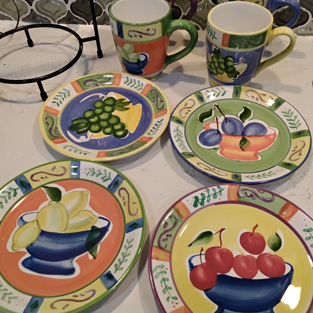 9 Pieces Colorful Ceramic Set with Stand - Picture 6 of 8